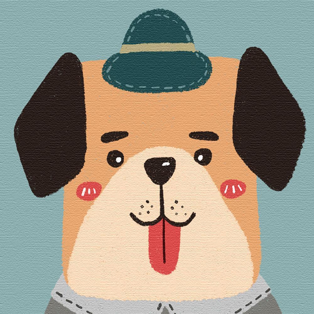 Dibujo de Perro Adorable Pintar por Números Niños