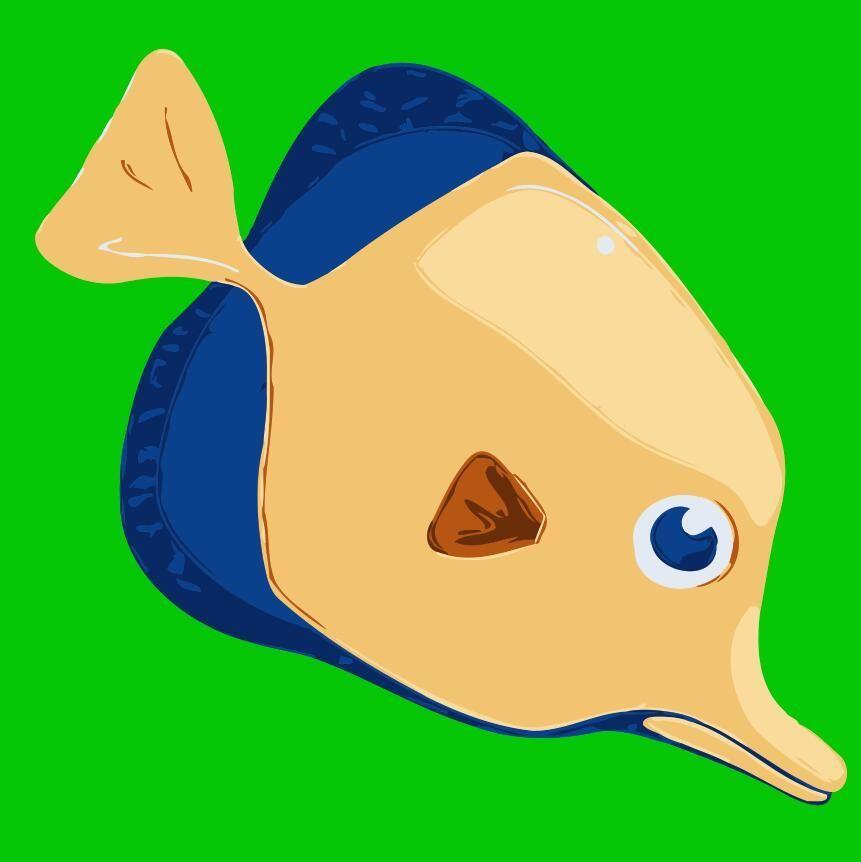 Dibujo de Pez con Fondo Verde Pintar por Números Niños