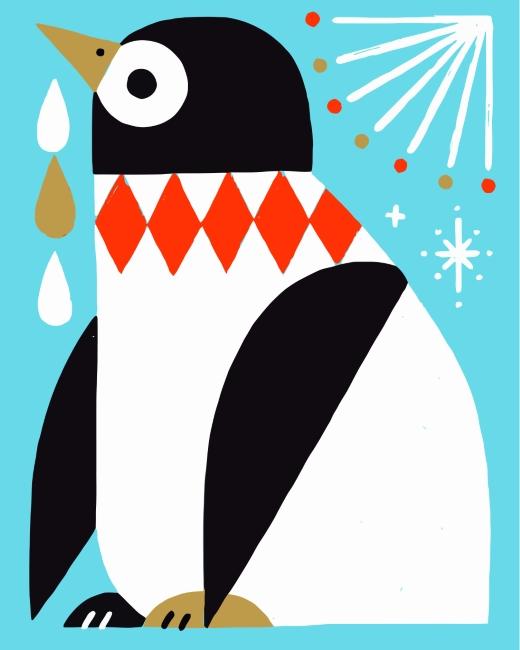 Dibujo de Pingüino Lindo Pintar por Números Niños