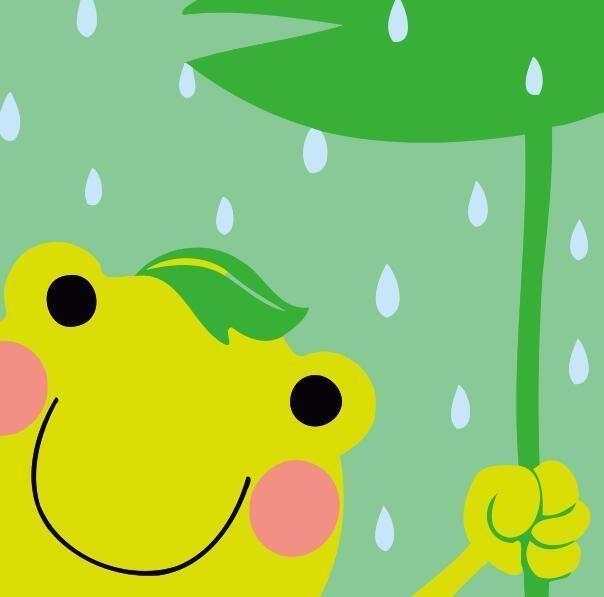 Dibujo de Rana con Hojas de Loto en Lluvia Pintar por Números Niños