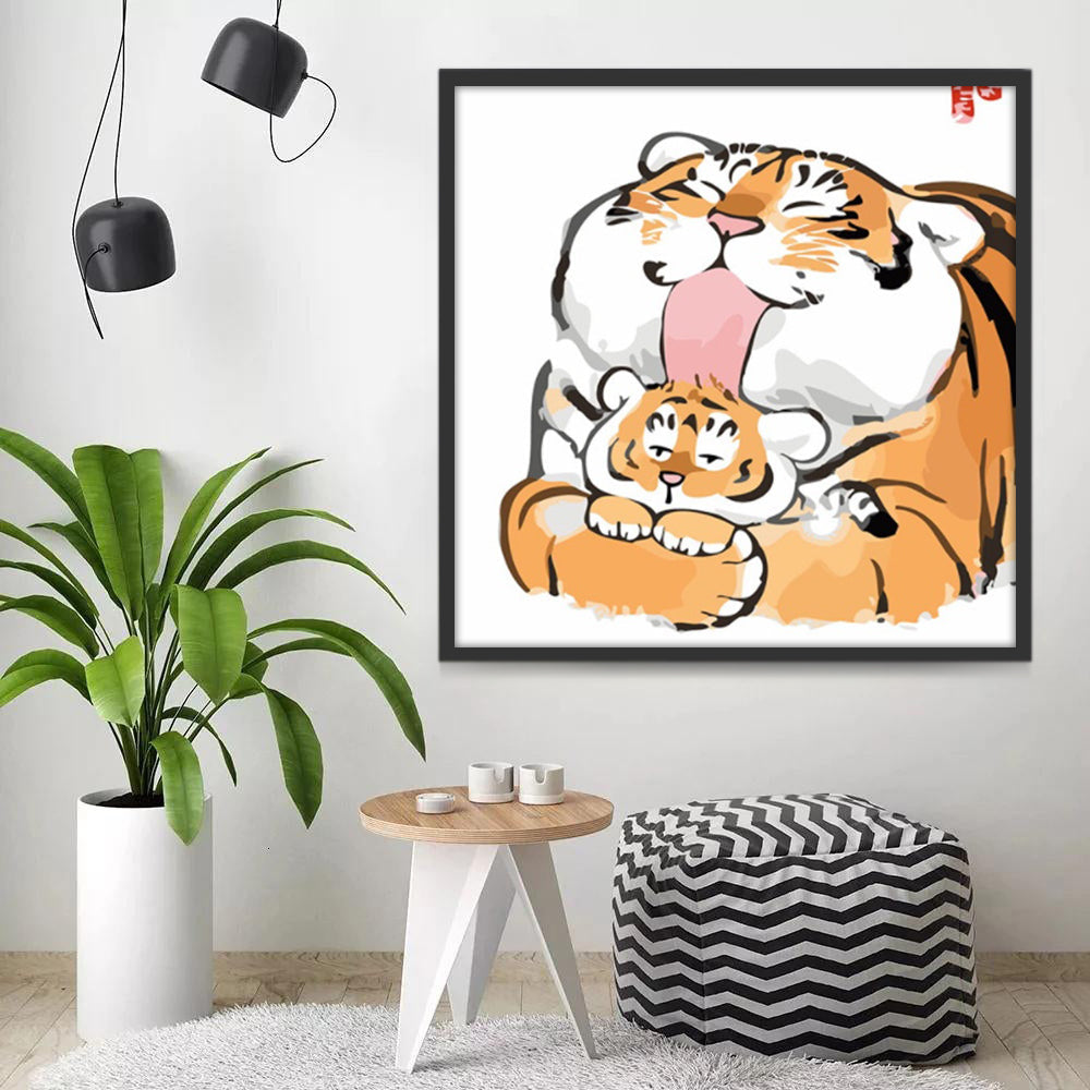 Dibujo de Tigre Adorable Pintar por Números
