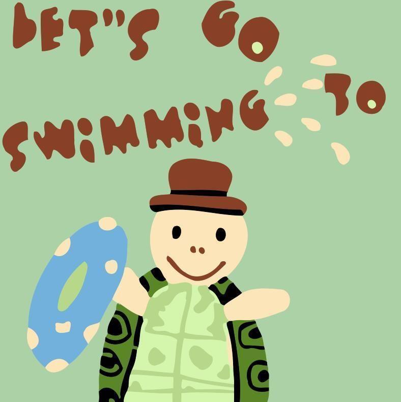 Dibujo de Tortuga con Gorro Marrón y Anillo de Natación Pintar por Números Niños