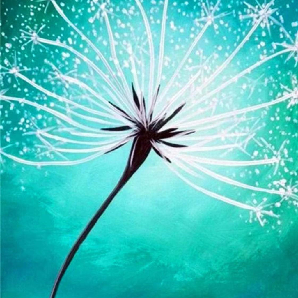 Diente de León con Fondo de Color Cian Pintar por Números