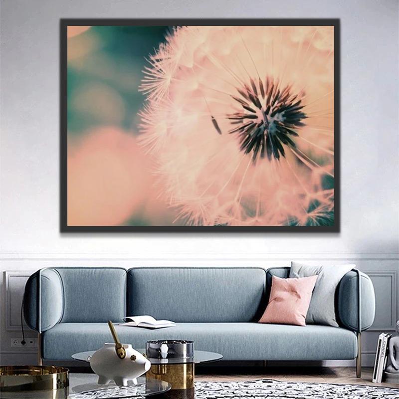 Diente de León de Cerca con Fondo Difuso Pintar por Números