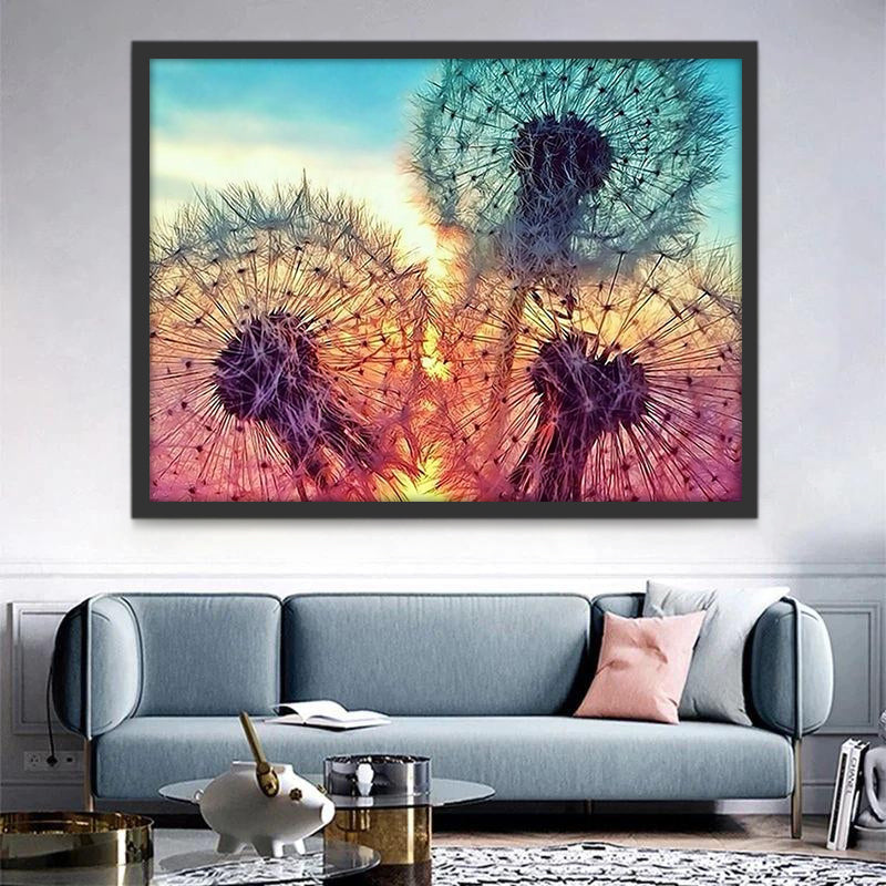Diente de León de Colores Diferentes al Sol Pintar por Números