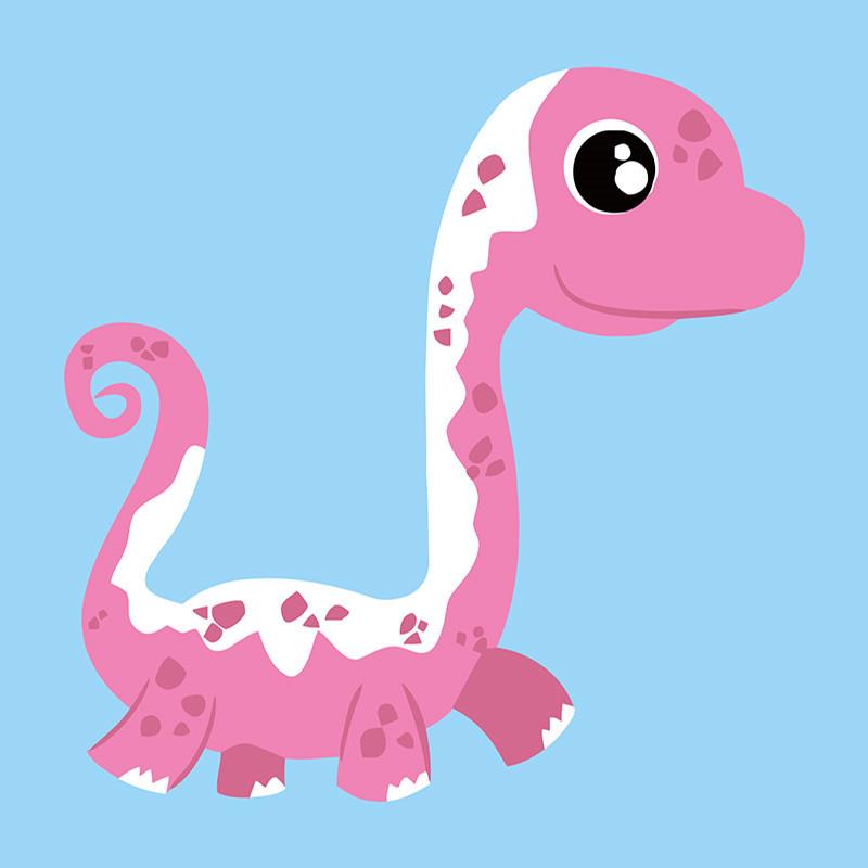 Dinosaurio Rosado Adorable con Cuello Largo Pintar por Números Niños
