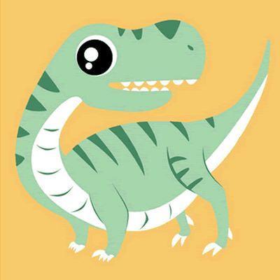 Dinosaurio Verde Adorable en Dibujos Animados Pintar por Números Niños