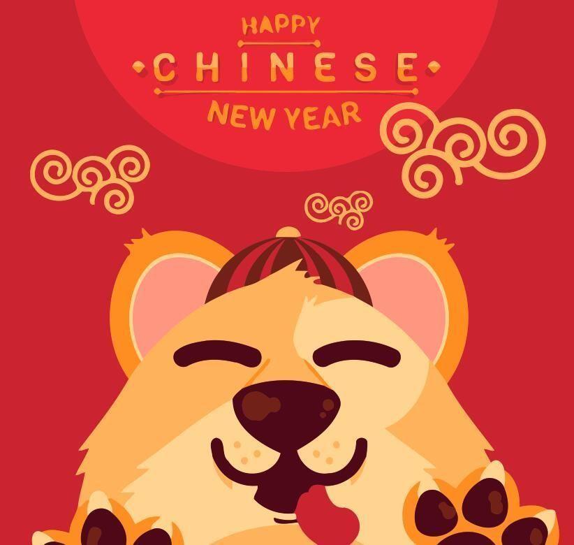Diseño de Año Nuevo Chino con Perro Pintar por Números Niños