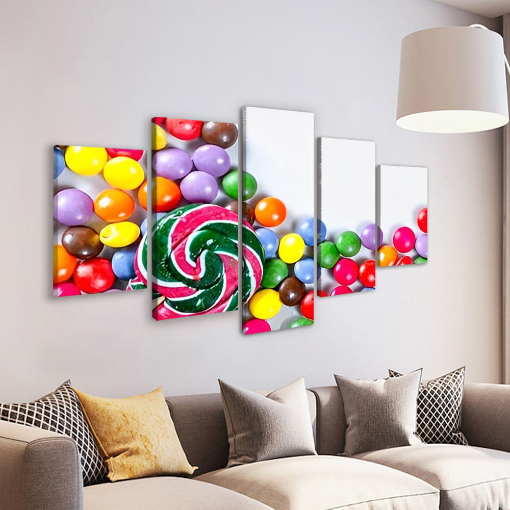 Diversos Caramelos 5 Partes Pintar por Números