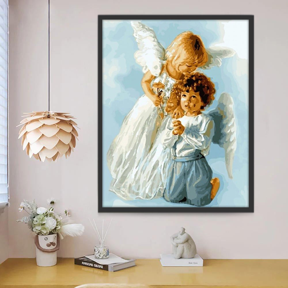 Dos Angelitos Adorables Pintar por Números