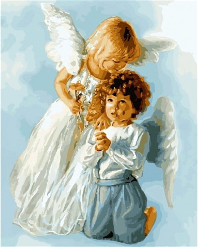 Dos Angelitos Adorables Pintar por Números