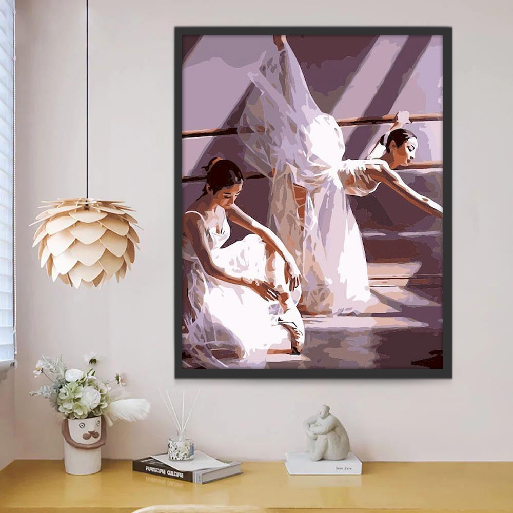 Dos Bailarinas de Ballet Practicando Pintar por Números