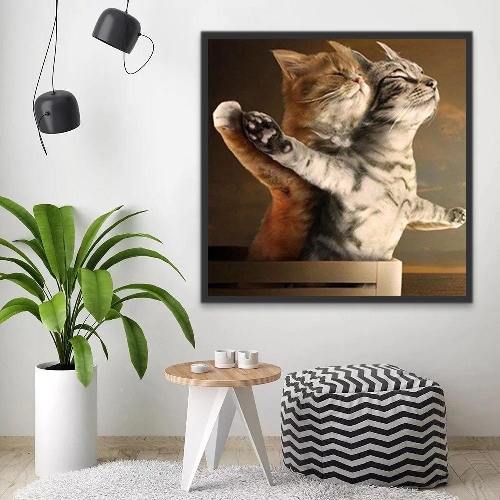 Dos Gatos Imitando la Acción Famosa en la Película de Titanic Pintar por Números