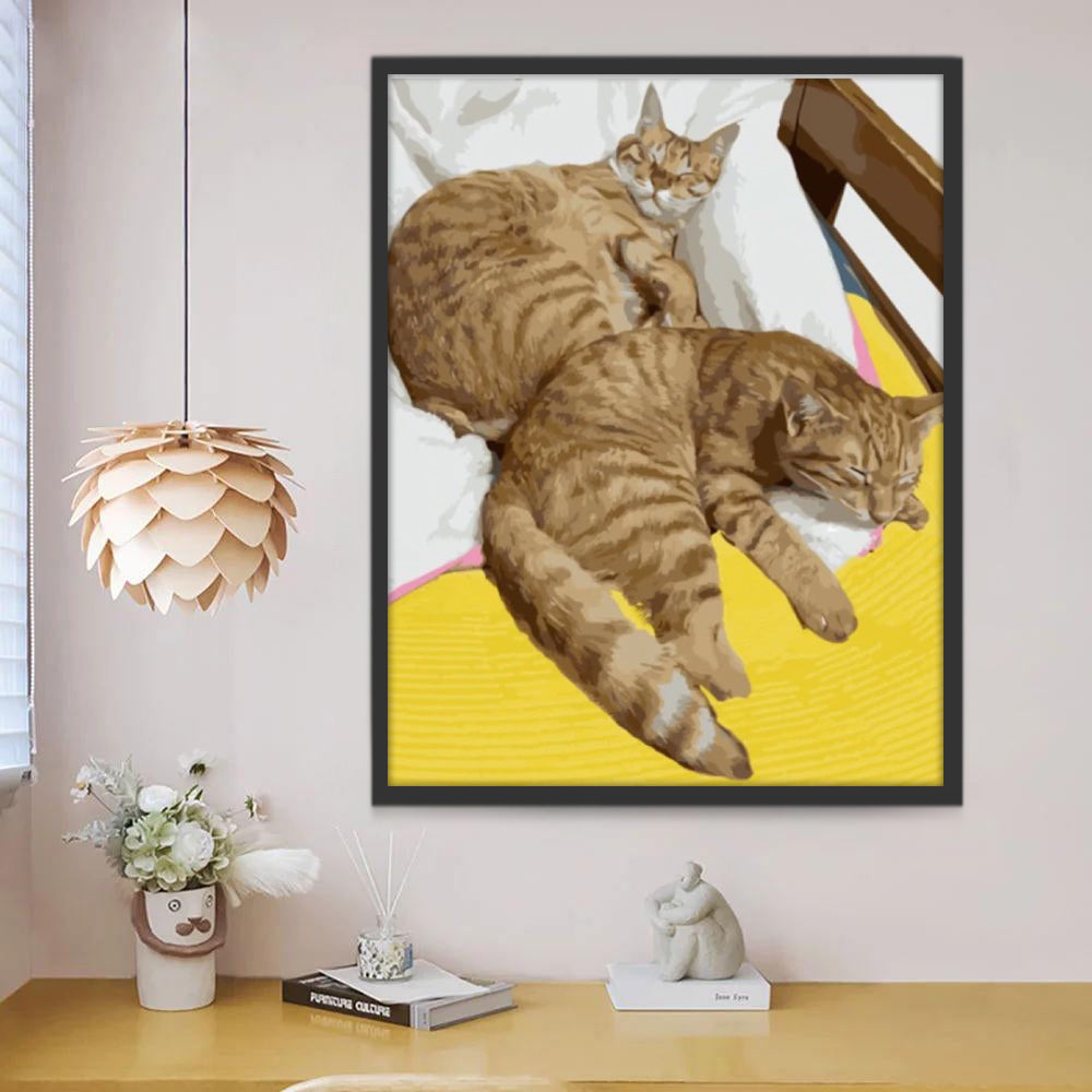 Dos Gatos Naranjas Durmiendo Pintar por Números