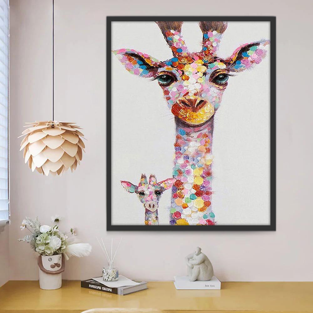 Dos Jirafas con Manchas Coloridas Pintar por Números