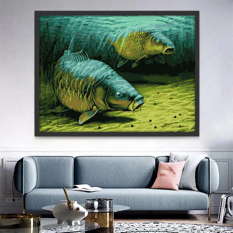 Dos Peces en Fondo Marino Pintar por Números