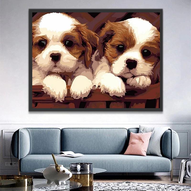 Dos Perritos Adorables Pintar por Números