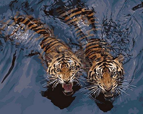 Dos Tigres en el Agua Pintar por Números
