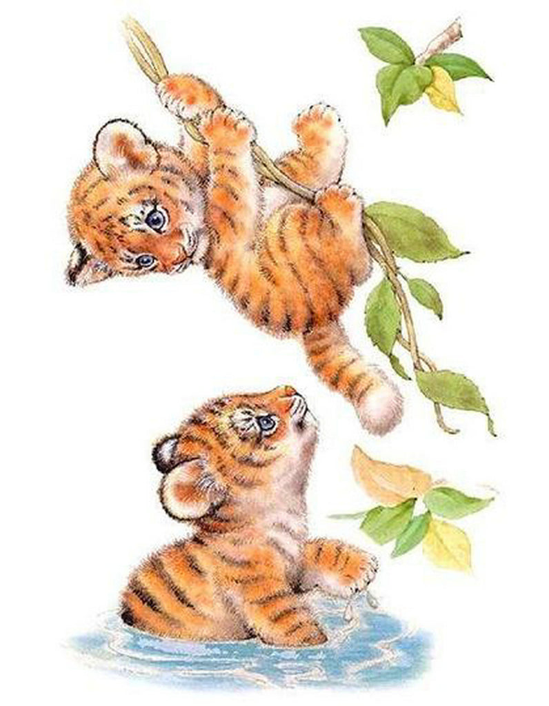 Dos Tigres Pequeños Lindos Pintar por Números