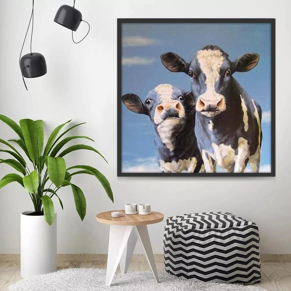 Dos Vacas Lecheras y Cielo Azul Pintar por Números