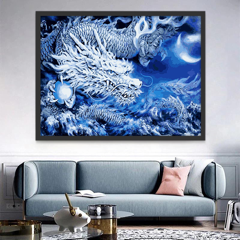 Dragón Chino Blanco Pintar por Números