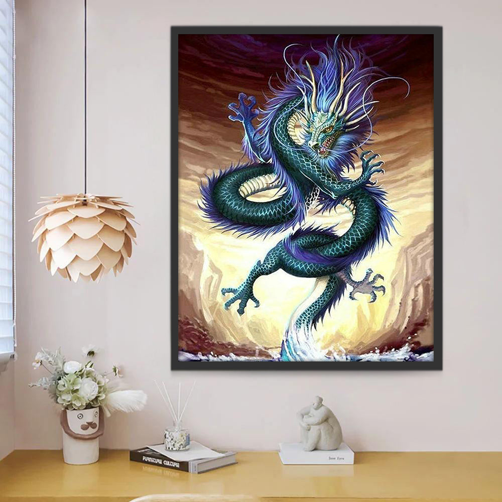 Dragón Chino Saliendo del Agua Pintar por Números