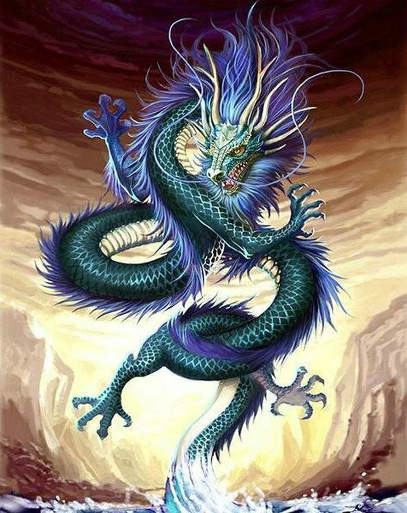 Dragón Chino Saliendo del Agua Pintar por Números