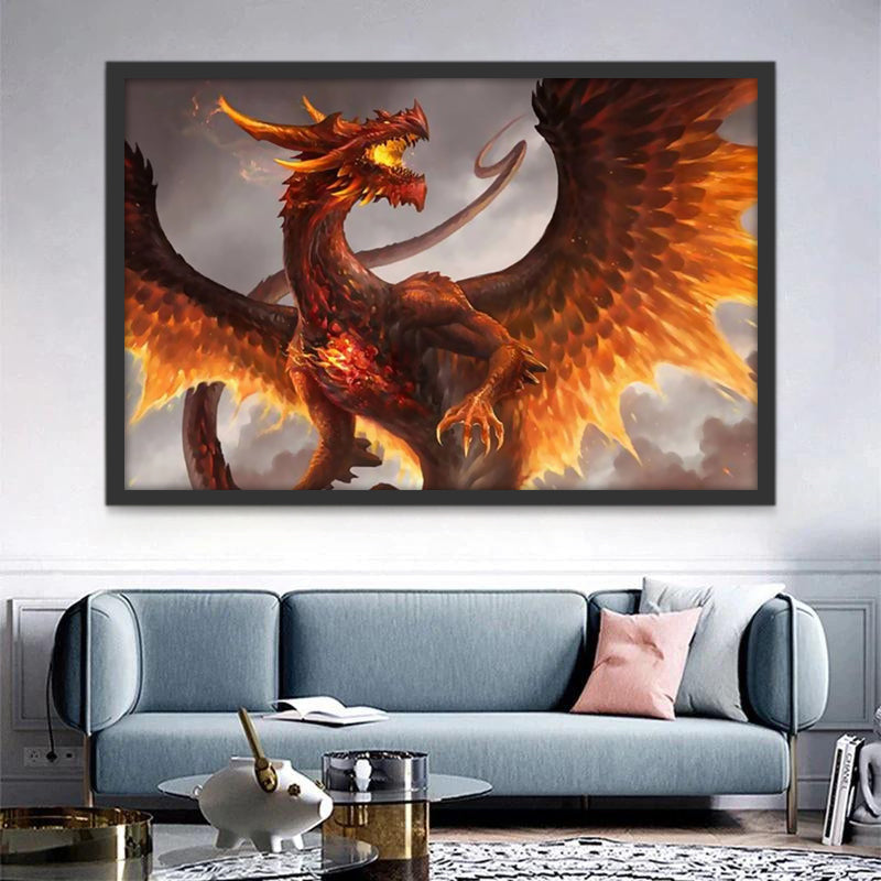 Dragón de Fuego en el Cielo Pintar por Números