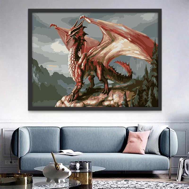 Dragón en la Cima de Montaña Pintar por Números