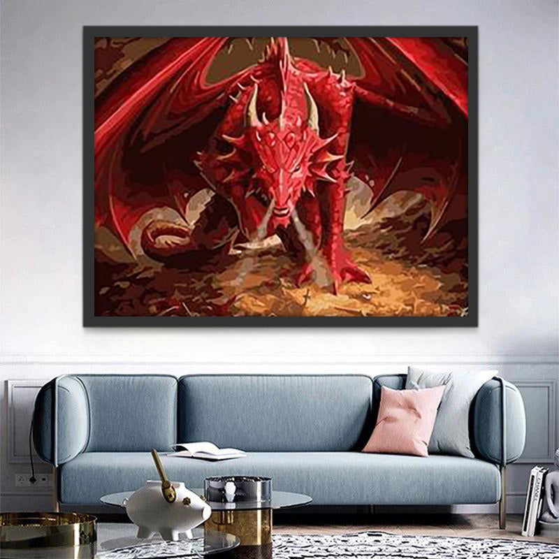 Dragón Rojo Furioso Pintar por Números