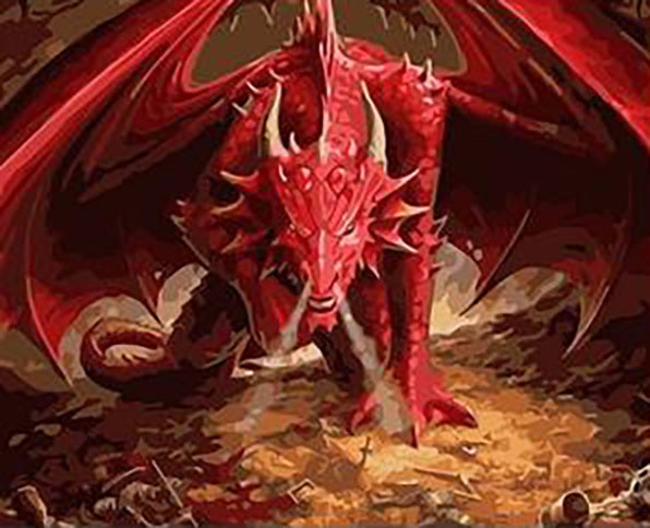 Dragón Rojo Furioso Pintar por Números
