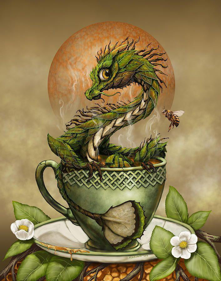 Dragón Verde en la Taza de Té Pintar por Números