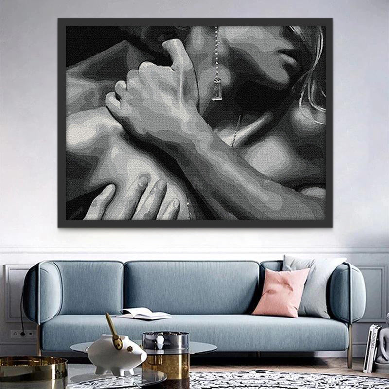 El Amor de la Pareja en Blanco y Negro Pintar por Números