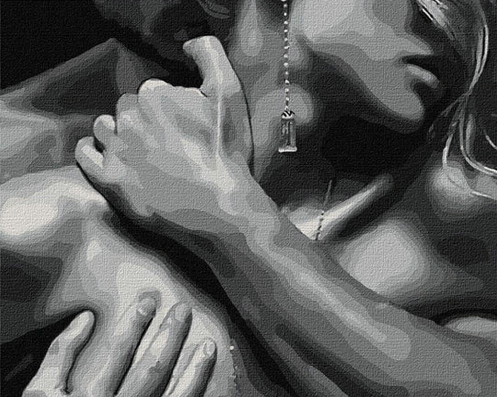 El Amor de la Pareja en Blanco y Negro Pintar por Números