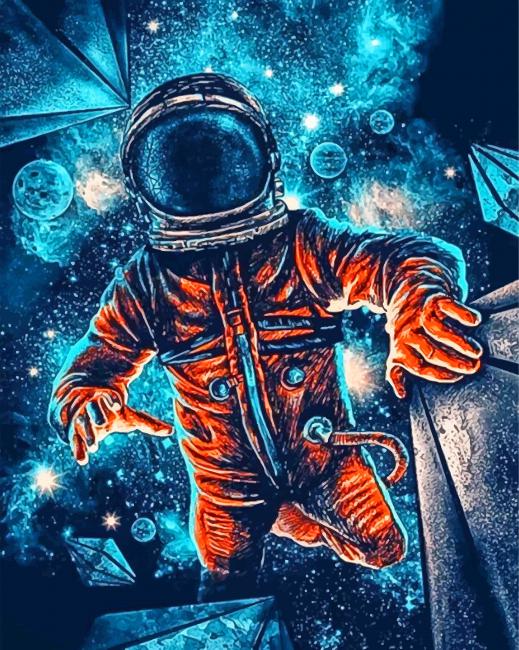 El Astronauta con Traje Espacial en el Espacio Pintar por Números