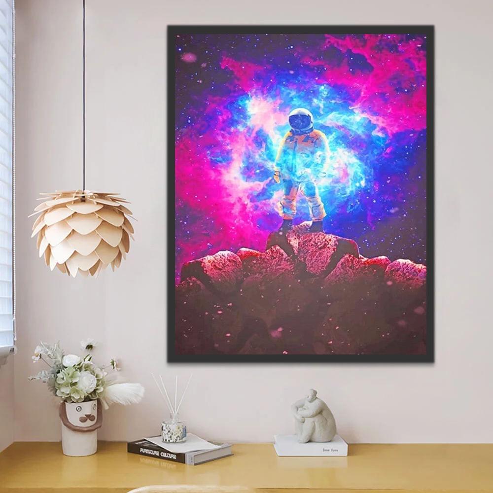 El Astronauta en Nube de Gas Nebulosa Pintar por Números