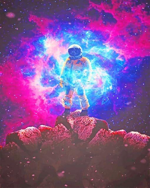 El Astronauta en Nube de Gas Nebulosa Pintar por Números