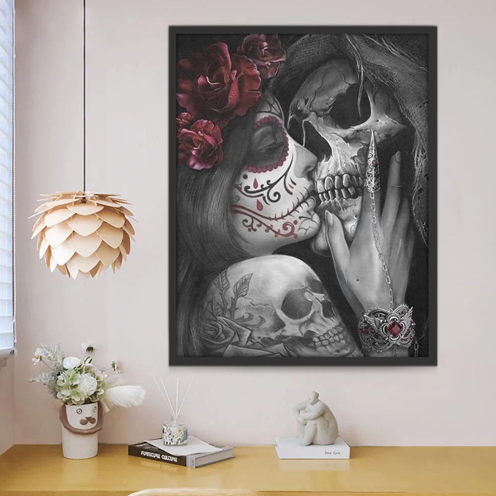 El Beso de la Pareja de Esqueletos Pintar por Números