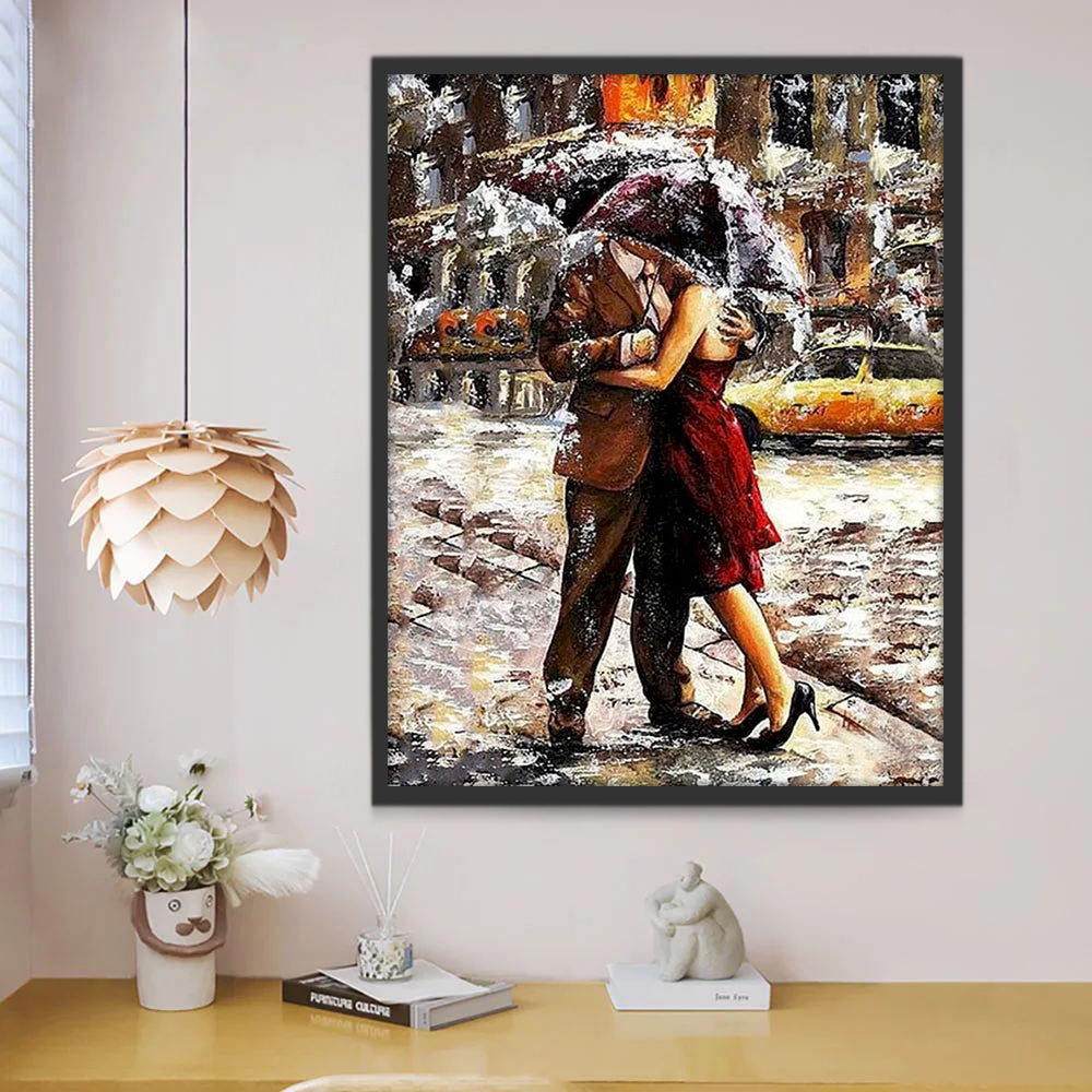 El Beso de la Pareja en la Calle Pintar por Números