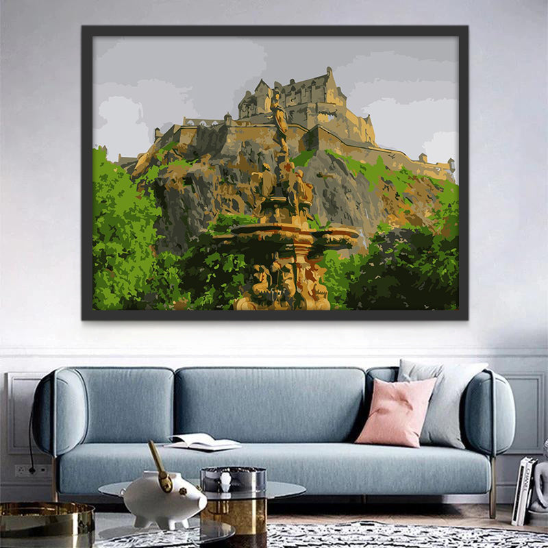 El Castillo en la Cima de Montaña Pintar por Números