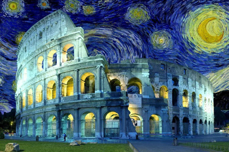 El Coliseo en Noche Estrellada de Van Gogh Pintar por Números