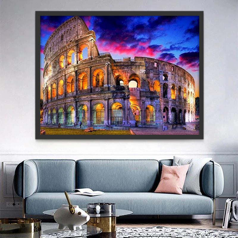 El Coliseo Romano en la Noche Pintar por Números