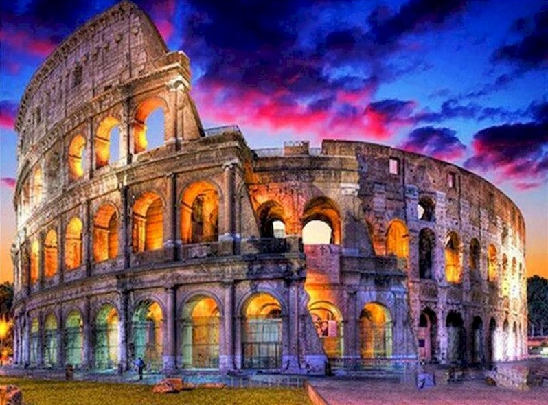 El Coliseo Romano en la Noche Pintar por Números