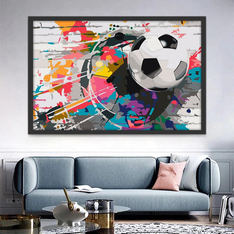 El Fútbol en el Fondo Abstracto Pintar por Números