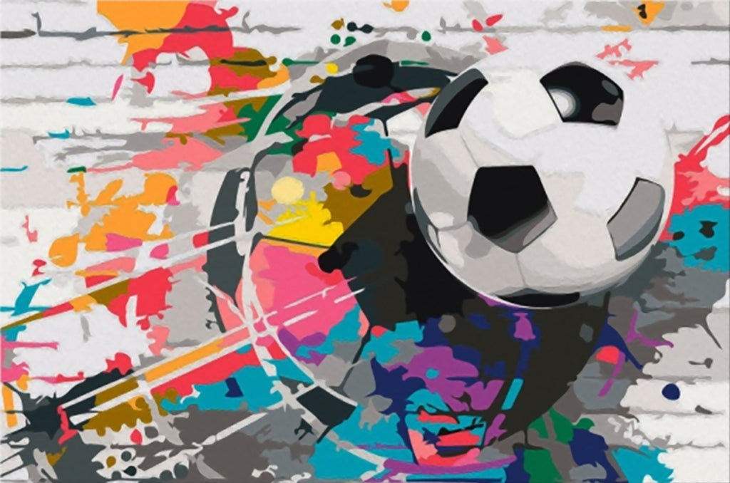 El Fútbol en el Fondo Abstracto Pintar por Números