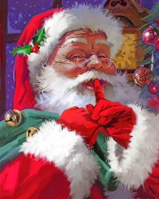 El Gesto de Silencio de Papá Noel Pintar por Números