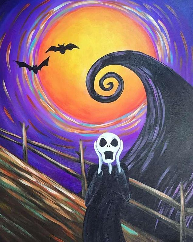 El Grito en Halloween Pintar por Números