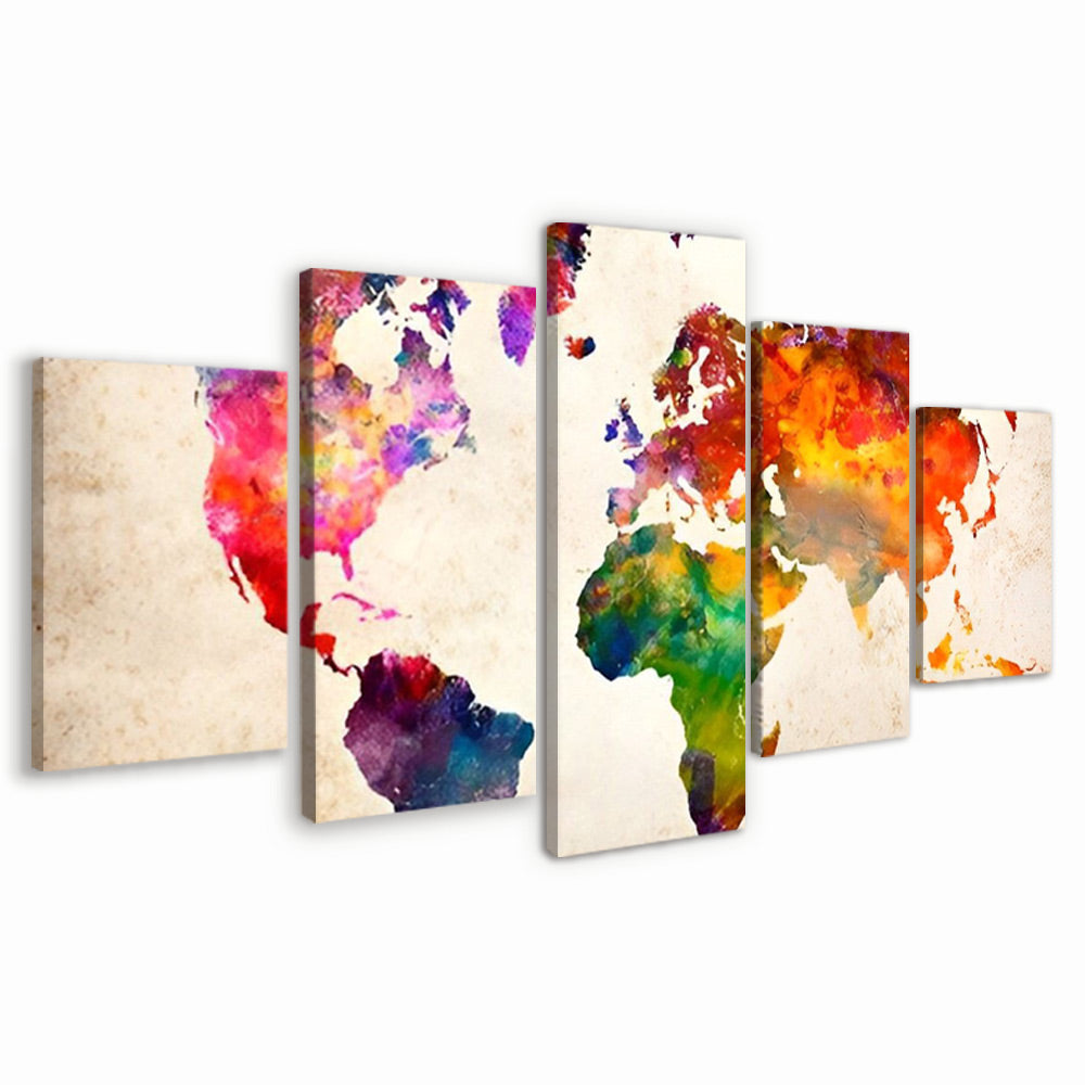 El Mapamundi de Colores 5 Partes Pintar por Números