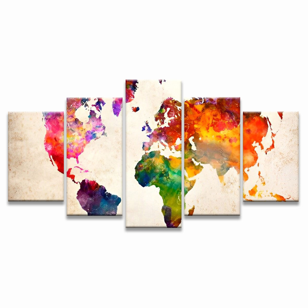 El Mapamundi de Colores 5 Partes Pintar por Números