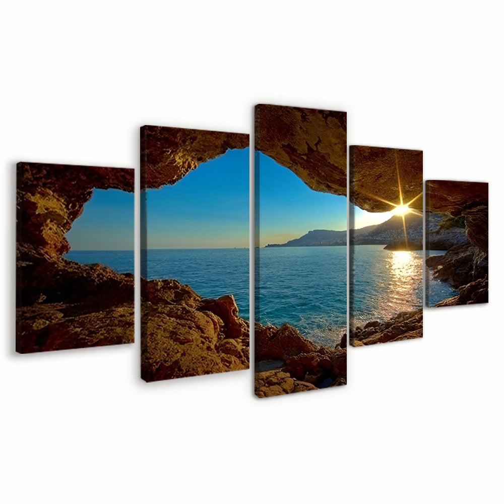 El Mar al Sol y la Cueva 5 Partes Pintar por Números